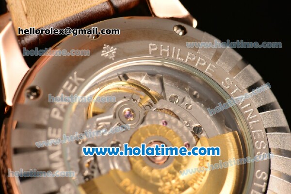 Patek Philippe Calatrava Swiss ETA 2824 Automatic Rose Gold Case with Black Dial Diamonds Bezel and Stick Markers - Click Image to Close